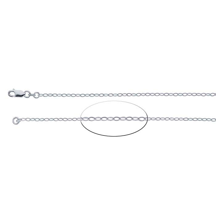 Sterling Silver 2,4 mm Flat Oval Cable Chain