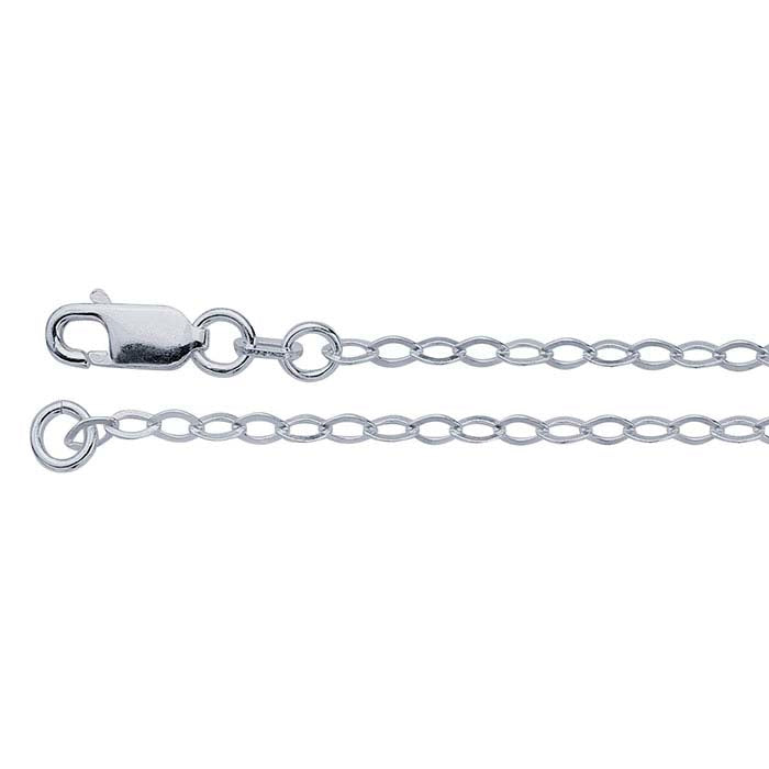 Chaîne câble ovale plate en argent sterling 2,4 mm