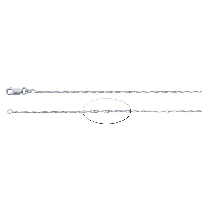 Sterling Silver 1mm Singapore Chain