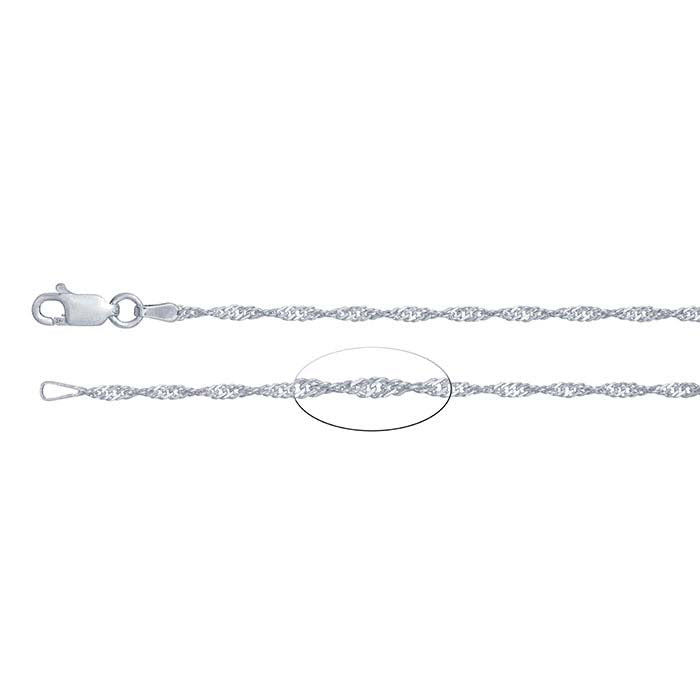 Sterling Silver 1.9mm Singapore Chain