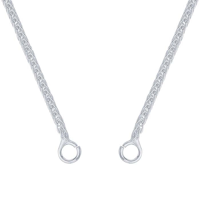 Sterling Silver 1.25mm Square Wheat Chain Necklace Component