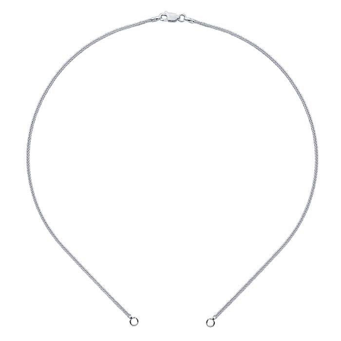 Sterling Silver 1.25mm Square Wheat Chain Necklace Component