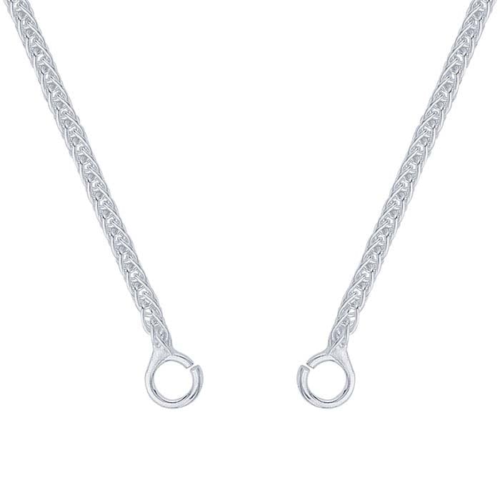 Sterling Silver 1.25mm Square Wheat Chain Necklace Component