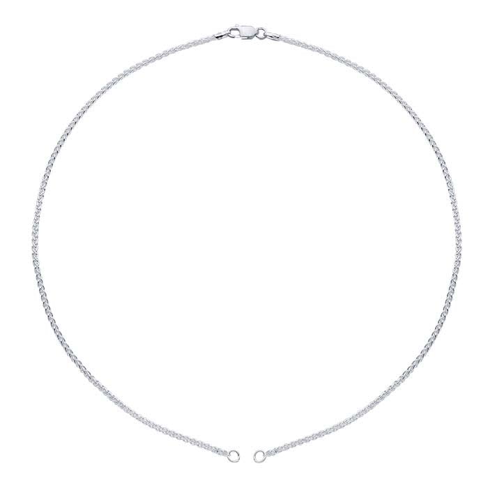 Sterling Silver 1.8mm Square Wheat Chain Necklace Component
