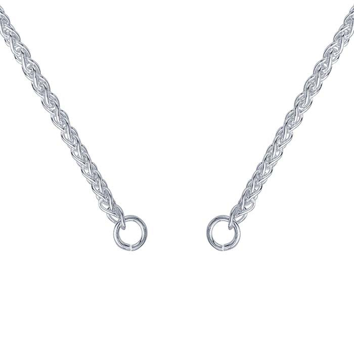 Sterling Silver 1.8mm Square Wheat Chain Necklace Component