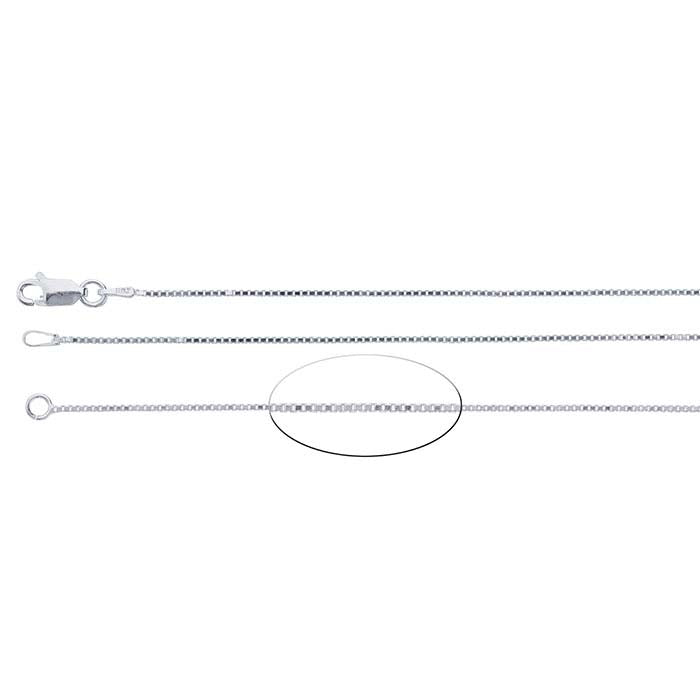 Sterling Silver 1mm Venetian Box Chain Necklace Component
