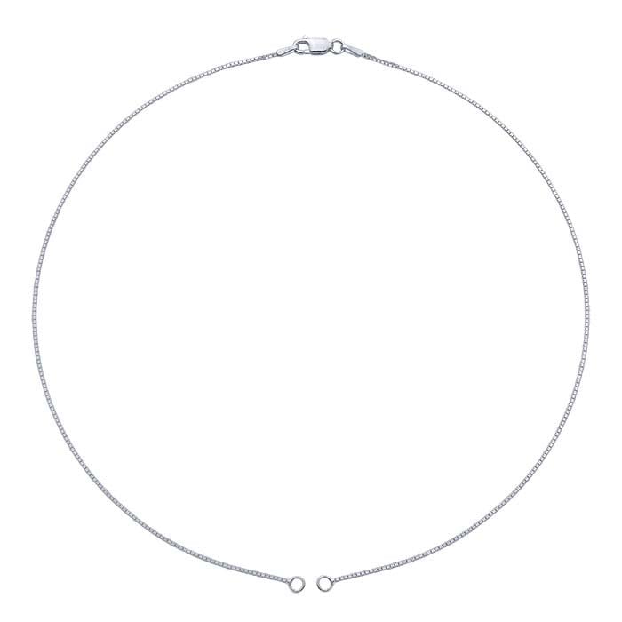 Sterling Silver 1mm Venetian Box Chain Necklace Component