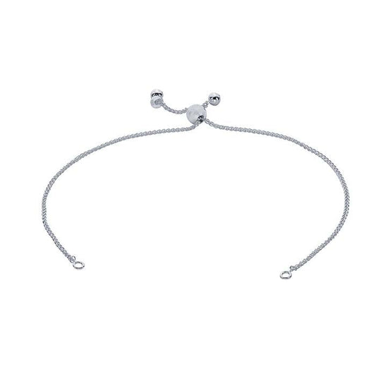 Sterling sølv 1,3 mm hvedekæde armbåndskomponent, justerbar