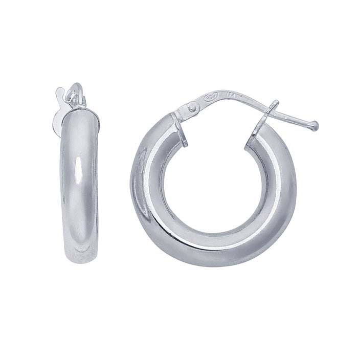 Sterling Silver 4mm Tubing Hoop Earrings
