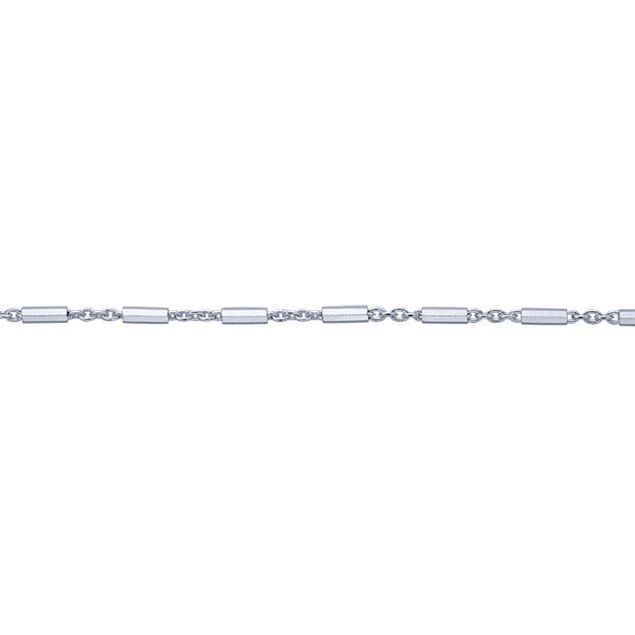 Sterling Silver 1.2mm Bar & Link Chain, By the Foot
