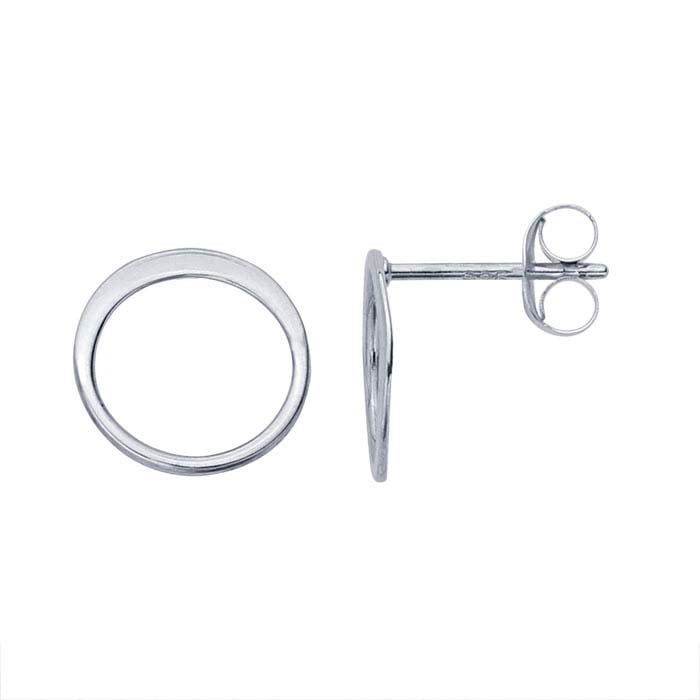 Sterling Silver 10mm Open Circle Post Earrings