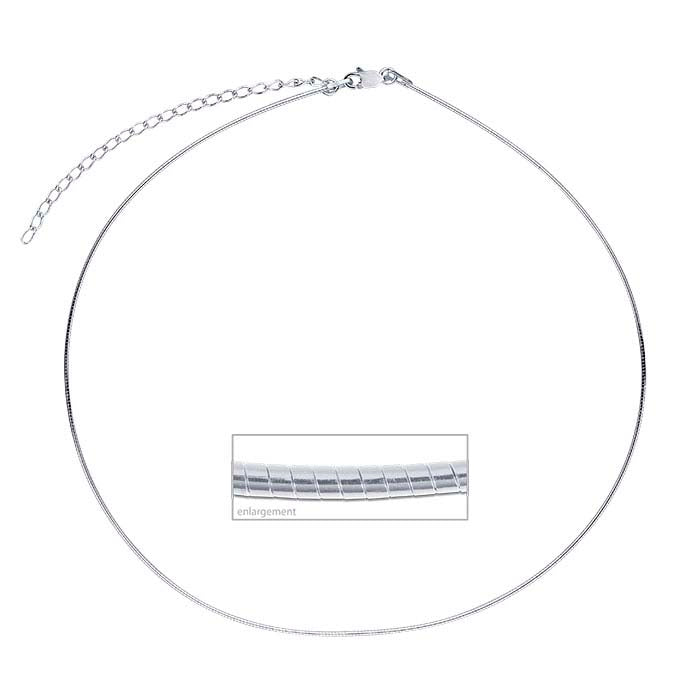 Sterling Silver 1mm Round Omega Neck Chain