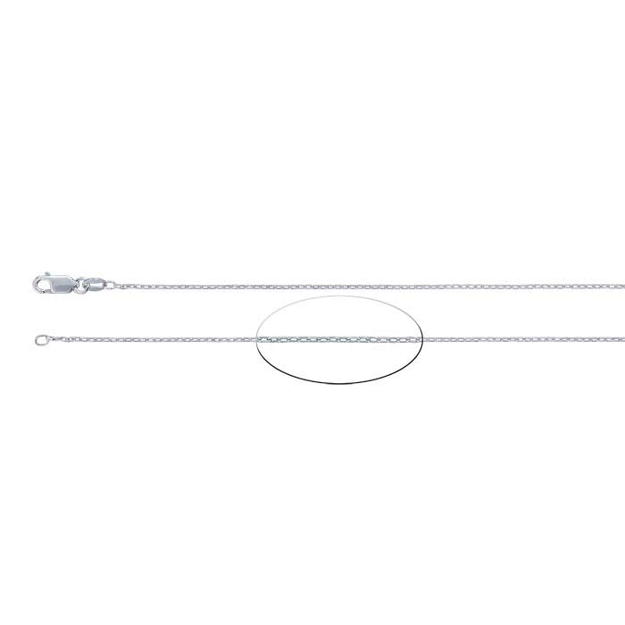 Sterling Silver 1,1 mm Förlängd Kabelkedja