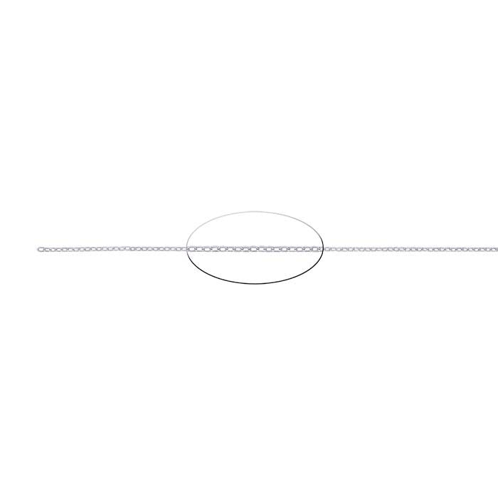 Sterling sølv 1,3 mm forlenget kabelkjede, per fot
