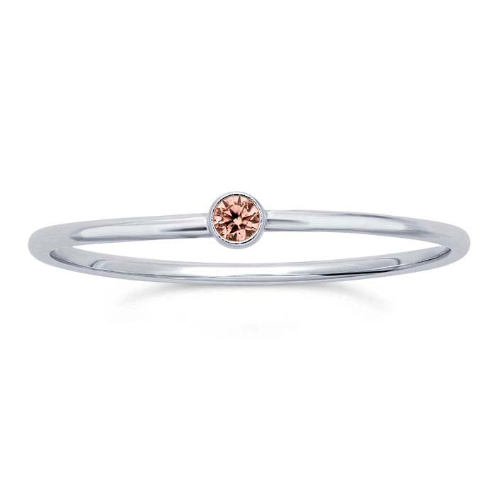 Sterling Silver Pink CZ-Set Ring