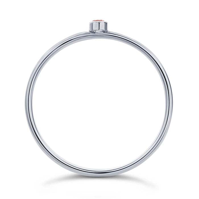 Sterling Silver Pink CZ-Set Ring