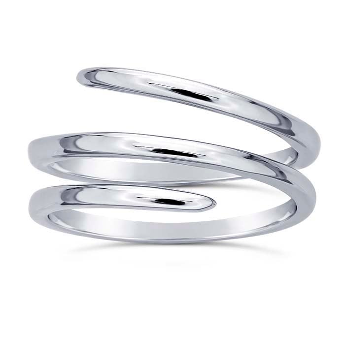 Anillo de plata de ley con doble vuelta y bypass