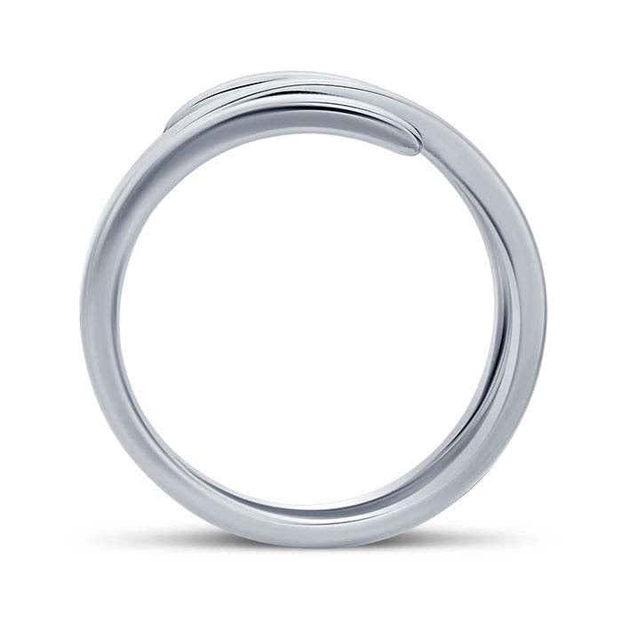 Anillo de plata de ley con doble vuelta y bypass