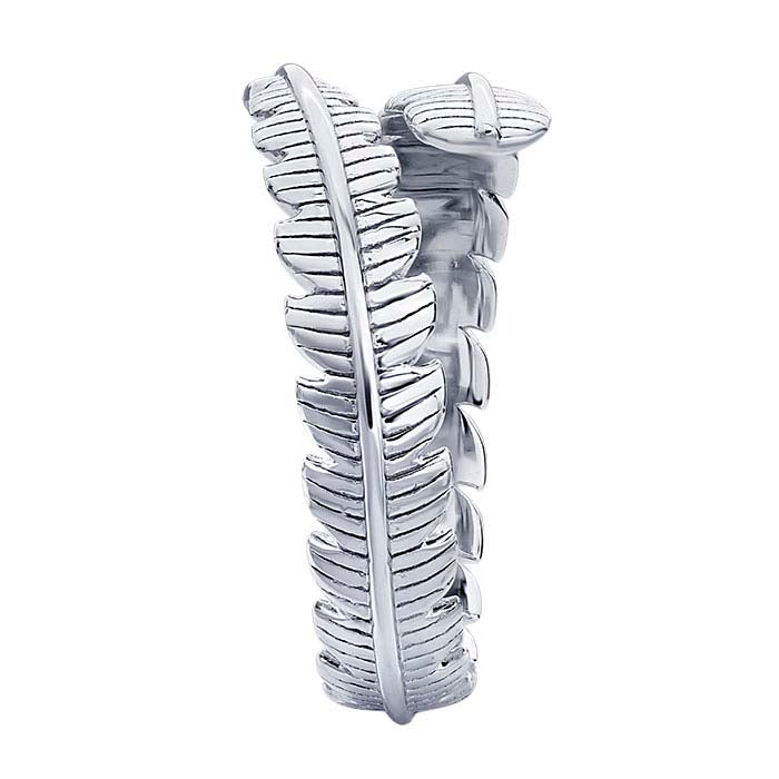 Sterling Silver Feather Bypass Ring