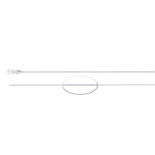 Sterling Silver 1mm Rund Osömd Ormkedja
