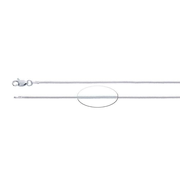 Sterling Silver 1,2 mm Rund Oskarvad Ormkedja