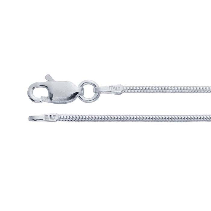 Sterling Silver 1,2 mm Rund Oskarvad Ormkedja