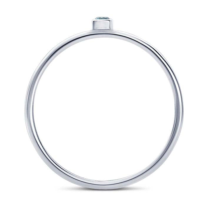 Sterling Silver Swiss-Blue CZ-Set Ring