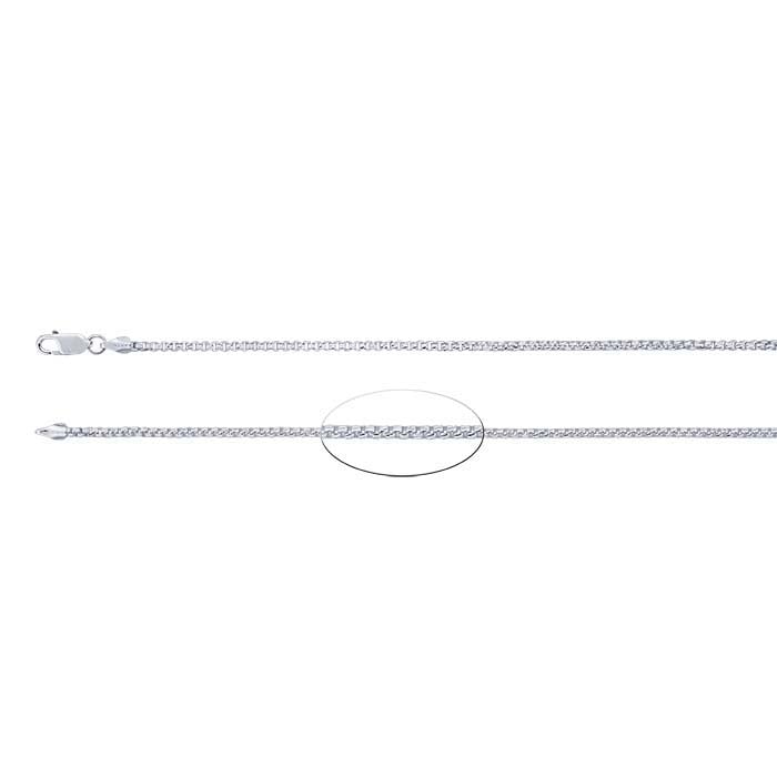 Sterling Silver 1.85mm Textured Rounded Box Chain