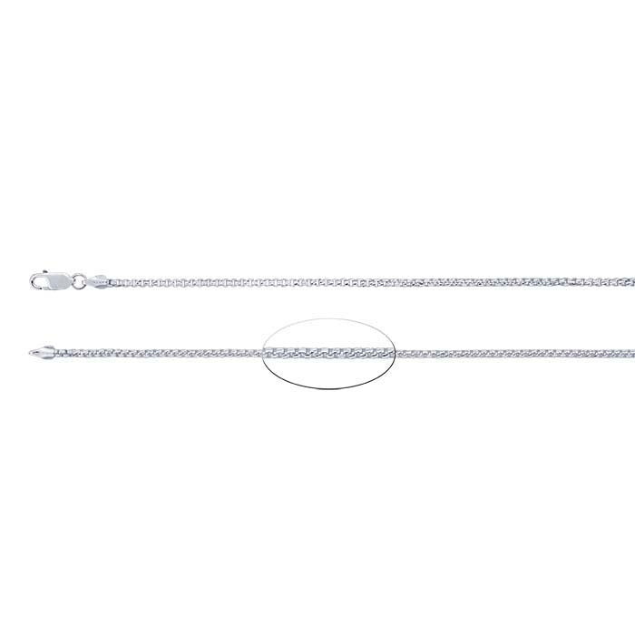 Sterling Silver 1.85mm Textured Rounded Box Chain