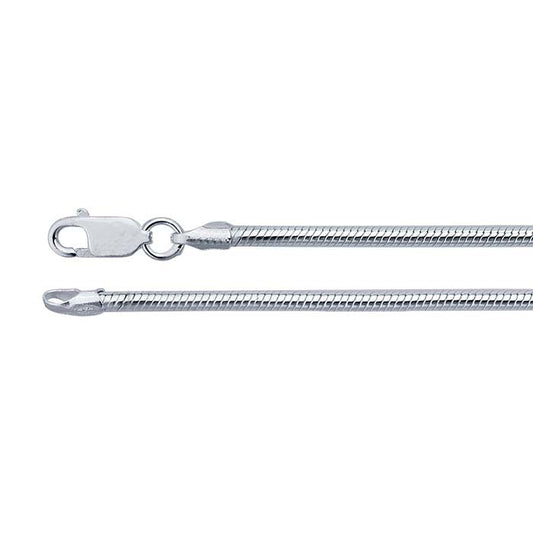 Catena a serpente tonda con giuntura da 1,95 mm in argento sterling