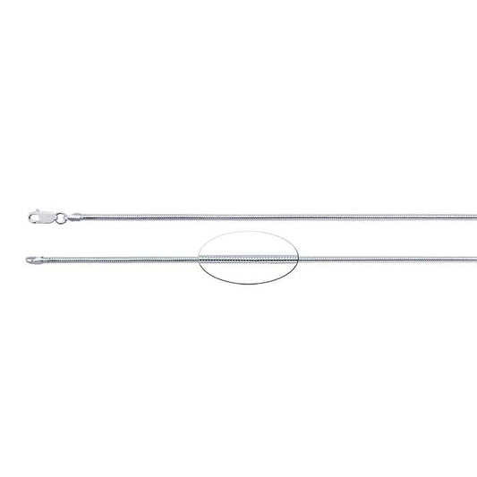 Catena a serpente tonda con giuntura da 1,95 mm in argento sterling