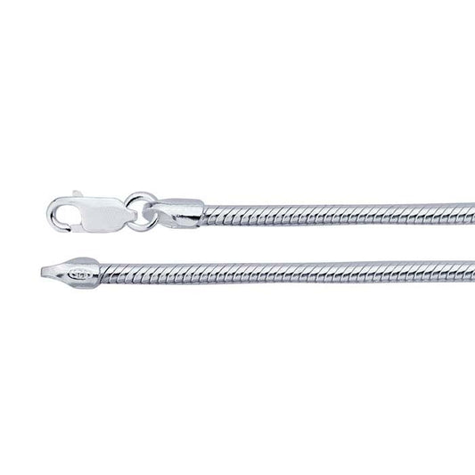 Catena a serpente tonda con giuntura da 2,25 mm in argento sterling