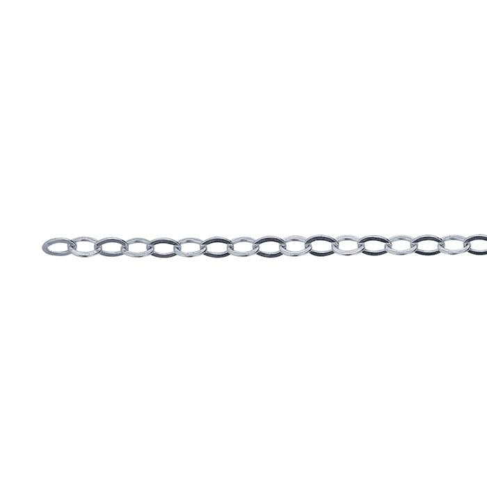 Sterling Silver Flat Oval Cable Chain