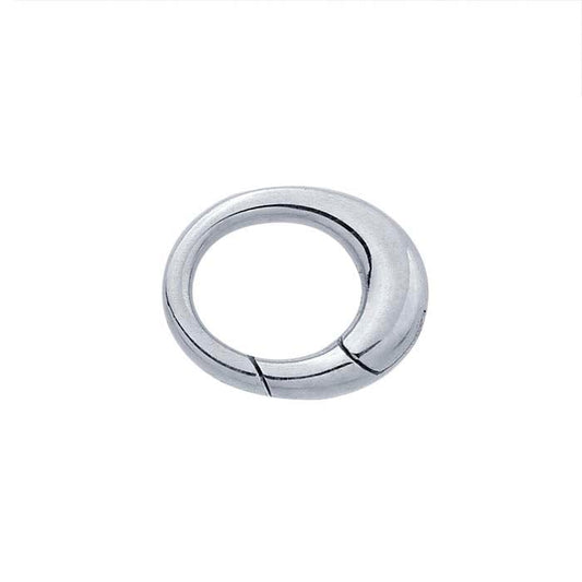 Sidabro 10,5 x 8,5 mm ovalus spaudžiamas užsegimas