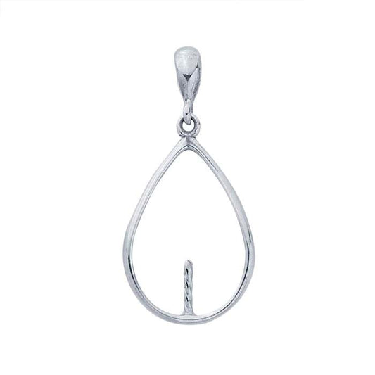 Sterling Silver Teardrop Pearl Pendant Mounting