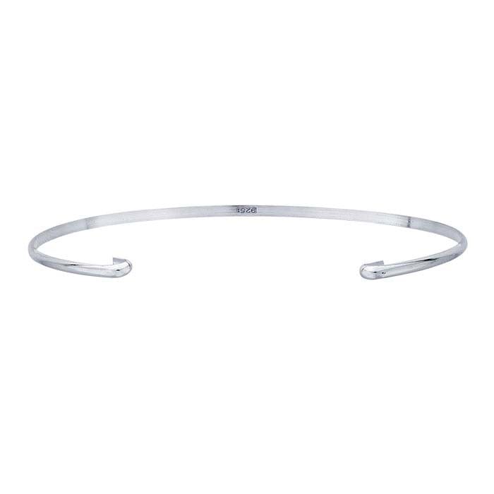 Sterling Silver Double-Hook Bangle Bracelet Component