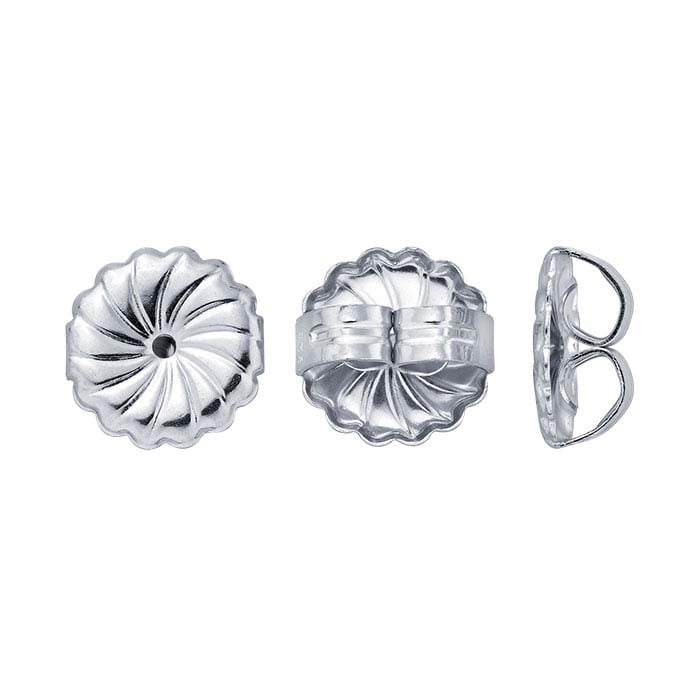 Sterling Silver Rhodium-Plated 9.5mm dia. Friction Ear Nut