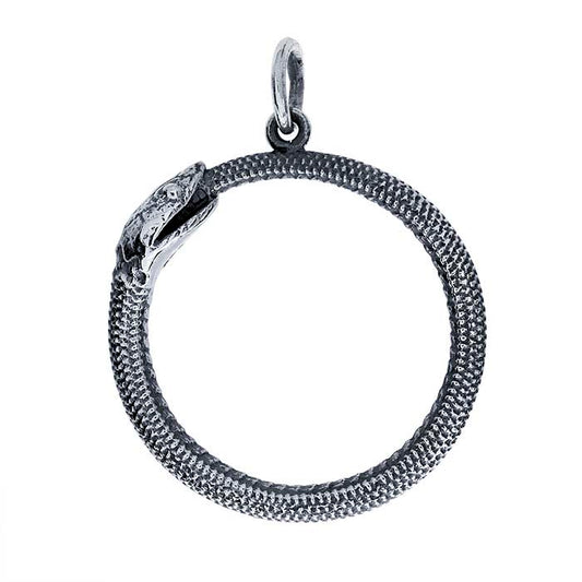 Sterling Silver Ouroboros Snake Pendant