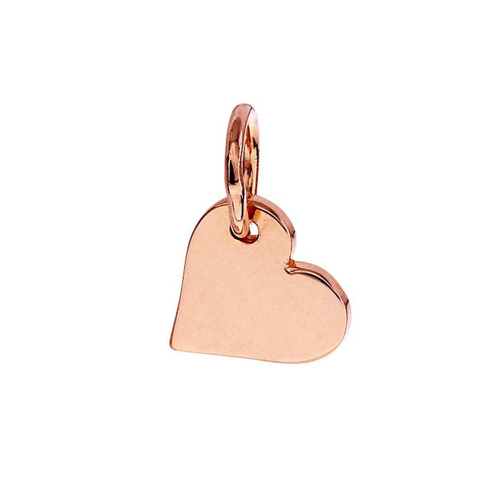 18K Heavy Rose Gold-Plated Sterling Silver Heart Charm