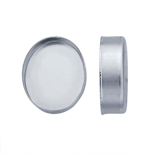 Sterling Silver 10 x 8mm Oval High-Wall Bezel Cup Setting