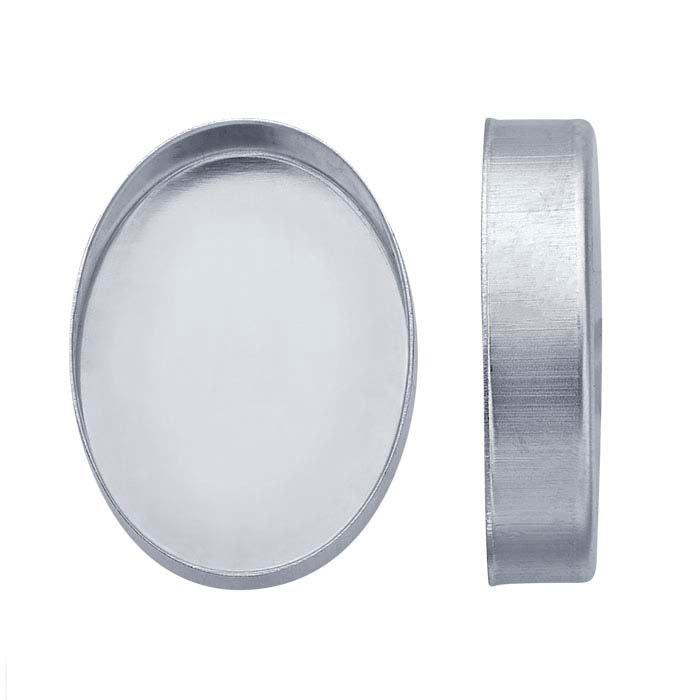 Postavljanje ovalnog visokog ruba za čašicu 16 x 12 mm od srebra sterling