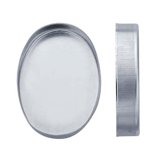 Sterling Silver 18 x 13mm Oval High-Wall Bezel Cup Setting