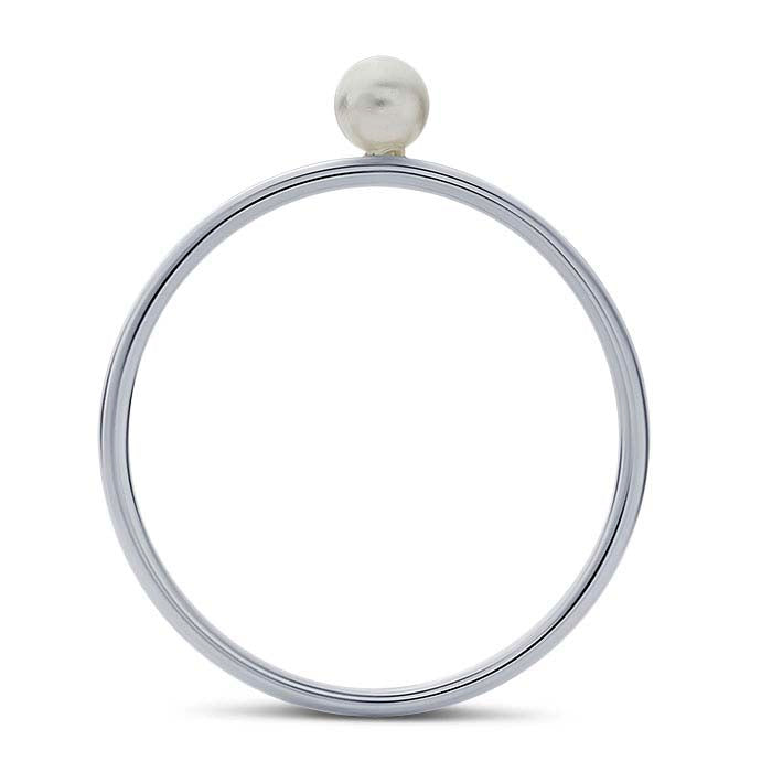 خاتم من الفضة الإسترلينية مزين باللؤلؤ