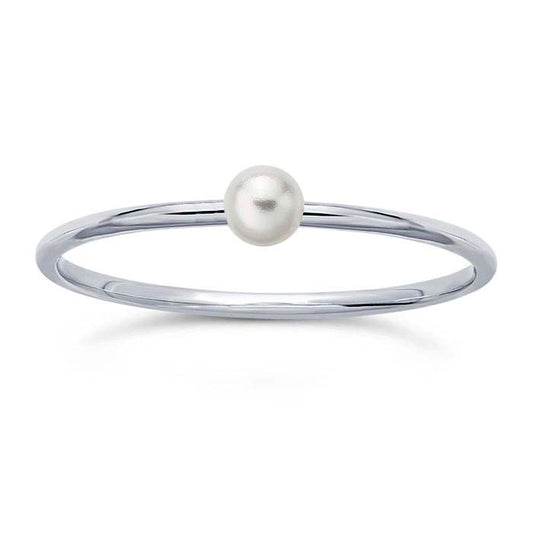 Bague en argent sterling sertie de perles blanches simulées