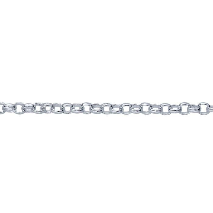Sterling Silver 1mm Oval Rolo Chain, By the Foot