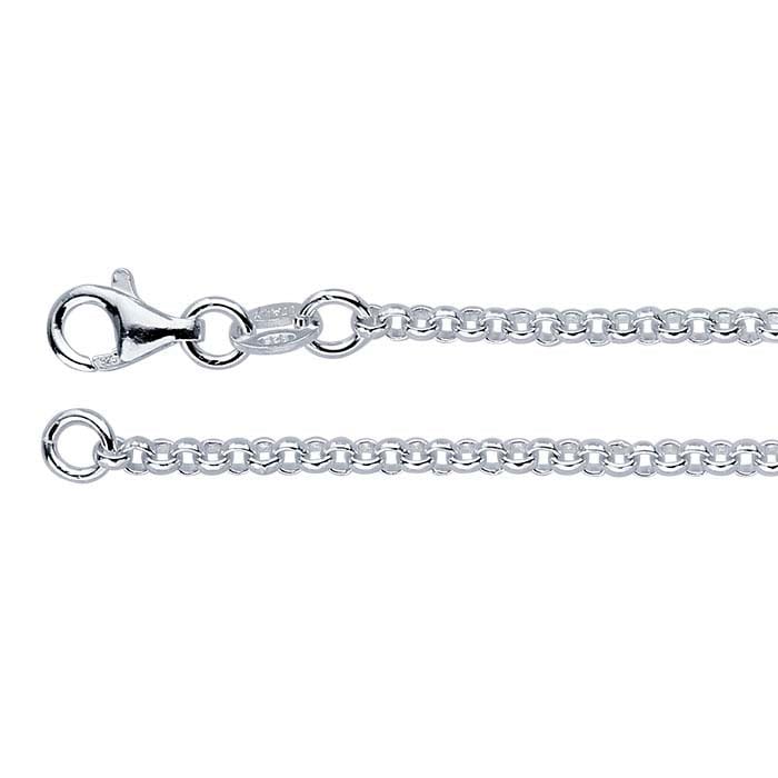 Sterling Silver 2.4mm Round Rolo Chain