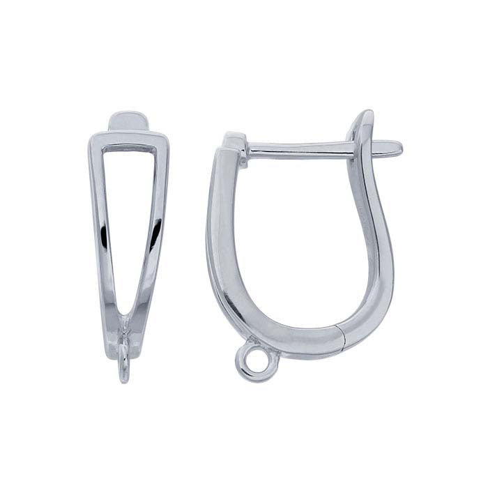 Sterling Silver Flared Lever-Back Earring with Closed Ring