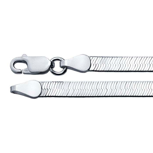 Sterling Silver Rhodium-Plated 4.2mm Herringbone Chain