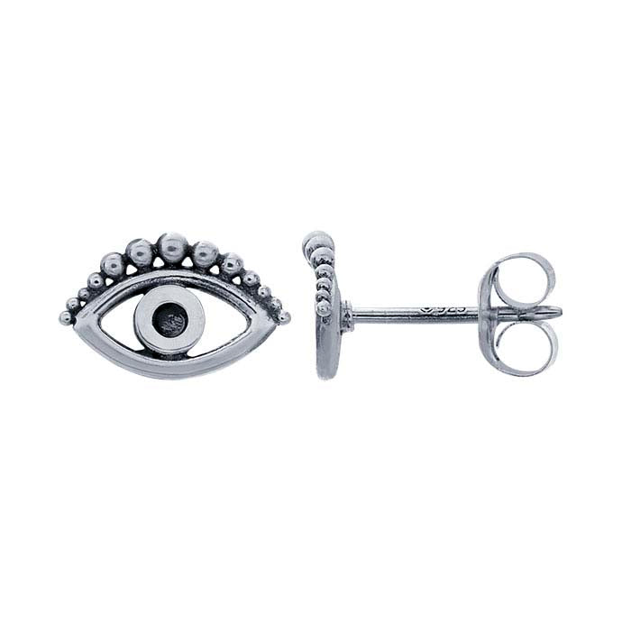 Sterling Silver "Evil Eye" Post Earrings