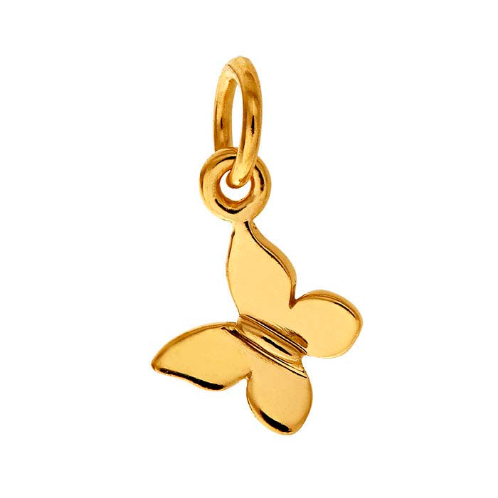 14K Heavy Yellow Gold-Plated Sterling Silver Butterfly Charm